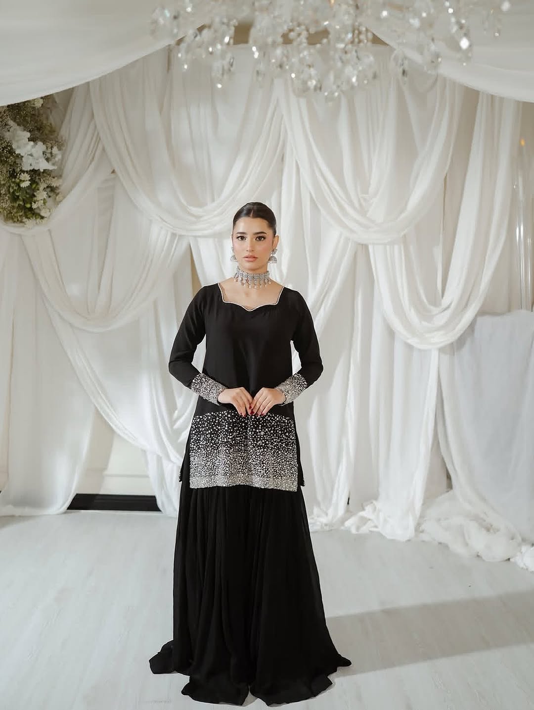 BLACK MOON - Antique Hand Embroided