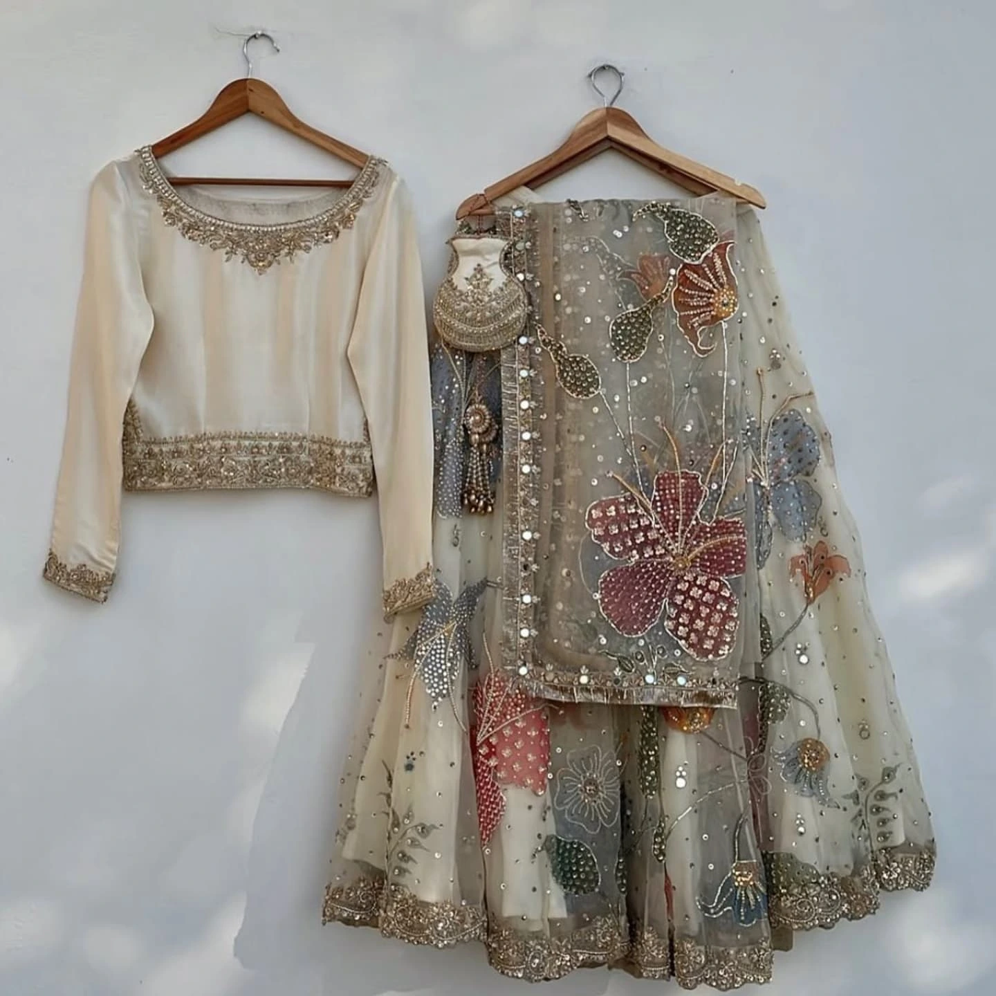 Ivory Bloom-Lehenga Set